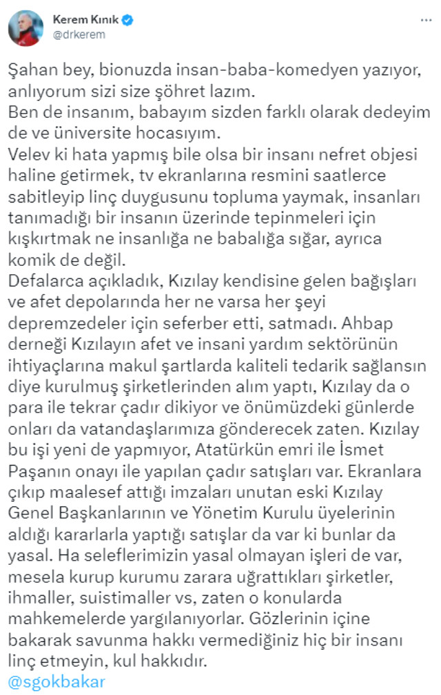 Şahan Gökbakar ile Kerem Kınık birbirine girdi! Tartışmaya Kızılay Başkanı'nın 'İsmet Paşa' çıkışı damga vurdu