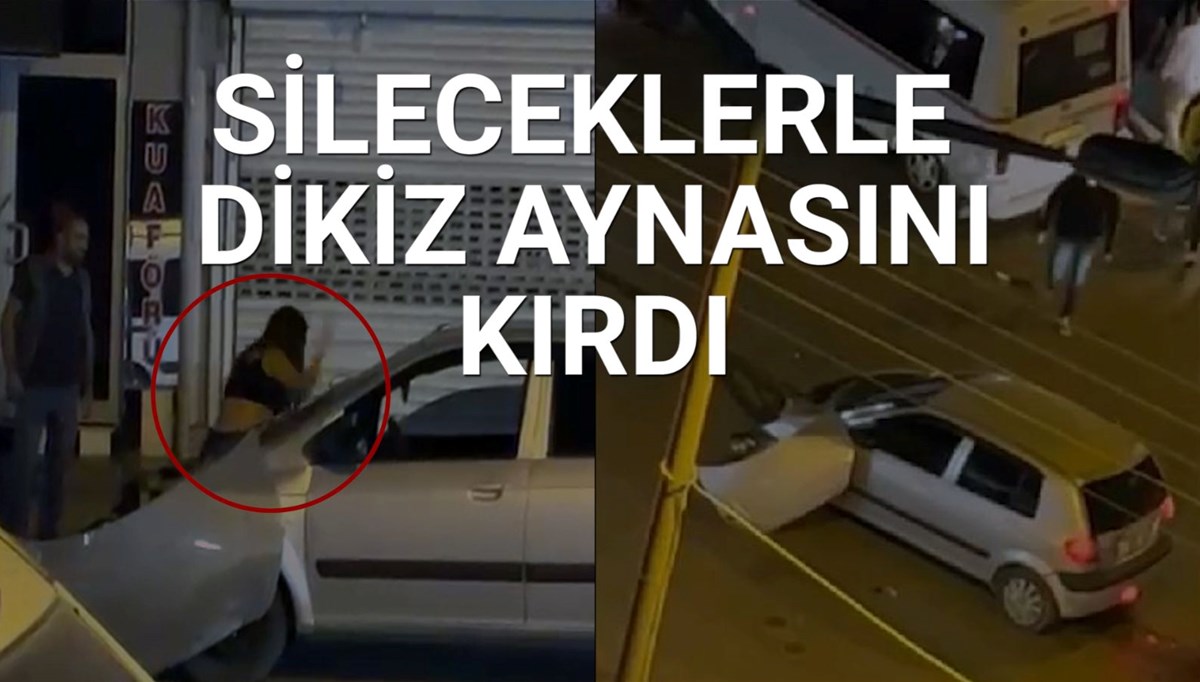 Kaza yapan kadın sürücü aracına böyle zarar verdi