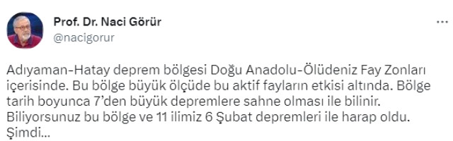 Naci Görür, deprem bölgesinde yapılaşmaya karşı uyardı: Bölge aktif fay sistemlerinin etkisinde